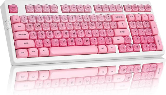 ZORNHER ZH980 Foundation Mechanical Keyboard,95% Pink& White Creamy Keyboard with Number Pad,Cute Jelly MOA Profile Keycaps,Creamy Sounding Linear Switches,Hot-Swappable,RGB Backlit