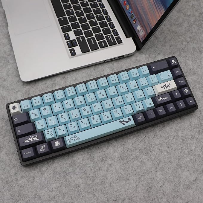 JSJT Japanese Keycap Set-Sky Blue Keycaps 137 Keys PBT Dye Sublimation Custom Keycaps with 6.25u/7u Spacebar for DZ60/RK61/64/gk61/68/84/980/104 MX Switches Mechanical Keyboards