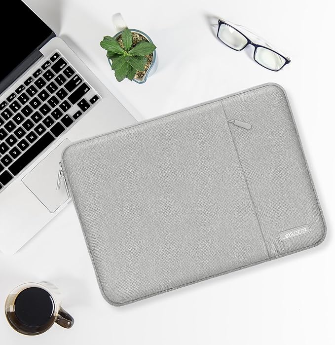 MOSISO Laptop Case 16 inch, 15-15.6 inch Laptop Sleeve Compatible with MacBook Pro 16 M5 M4 M3 M2 M1, HP Acer Dell Lenovo ASUS, Polyester Vertical Computer Sleeve Bag with Pocket, Gray