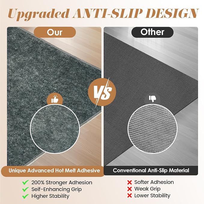 Office Chair Mat Desk Chair Hardwood Mat, Easy Glide Office Rug Under Chair Mat for Home Gaming Rolling Chair Tile Floor,Large Floor Protector Rug,Anti-Slip, Chenille Material (Dark Green, 36x48)