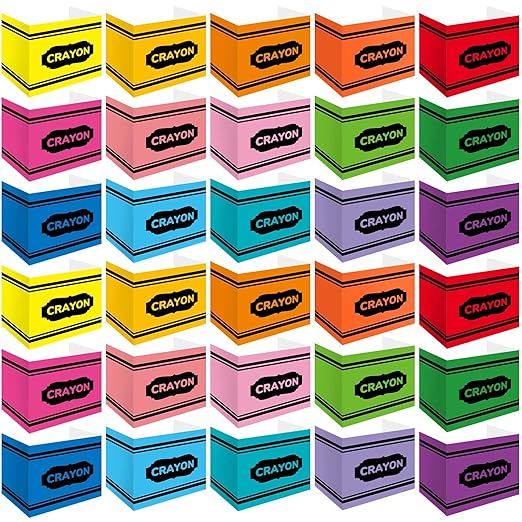 Sherr 30 Pcs School Privacy Boards Bulk for Student Colored Desk Trifold Divider Panels Privacy Partition Folder for School Student Teacher Desk, 15.8 x 13.4 x 11.81 Inch (Crayon,Crayon Color)