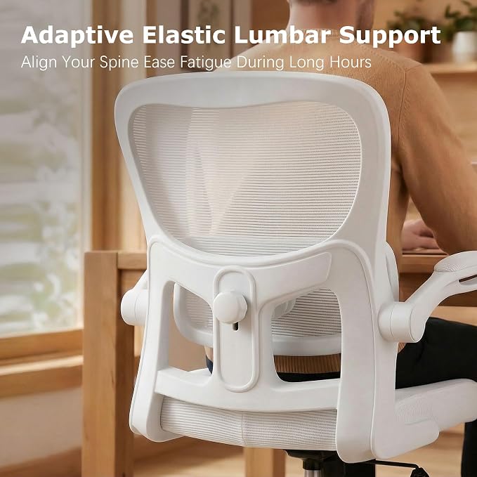 AreShark Office Chair Ergonomic Desk Chairs with Adjustable Lumbar Support, High Back Breathable Mesh Chair with Wheels& Flip-up Armrests,Rolling Swivel Comfy Task Computer Chair for Home Work Gaming
