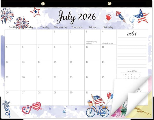 GuassLee Monthly Large Desk Calendar 2026-2027 - 19 Months 22" x 17" Calendar from Jun. 2026 to Dec. 2027, Large Monthly Planner with Holiday Watercolor Design for Office School Home Organizing