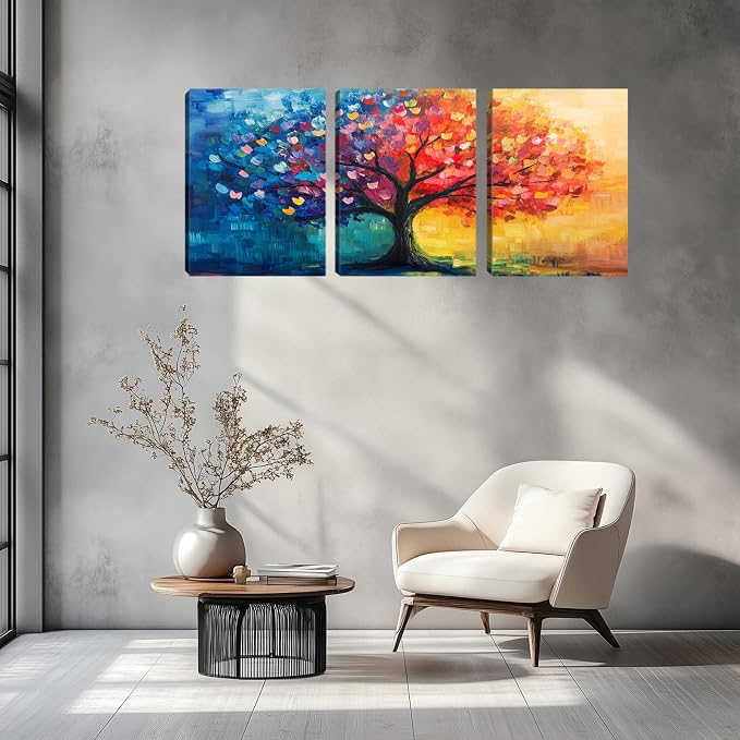 Kuiluuye 3 Pieces Sun Sbstract Wall Decor Motivational Office Wall Decor Sbstract Landscape Wall Art Canvas Paintings Posters for Living room Bedroom Office (36''W x 16''H)