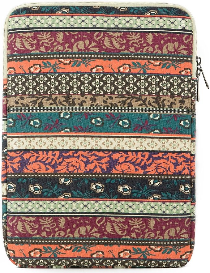 Kinmac 360° Protective Vertical Laptop Sleeve Case Cover Bag with Pocket for MacBook Air 15 inch and 15 inch-15.6 inch HP Lenovo Dell ASUS Acer Laptop Computer (New Bohemian)