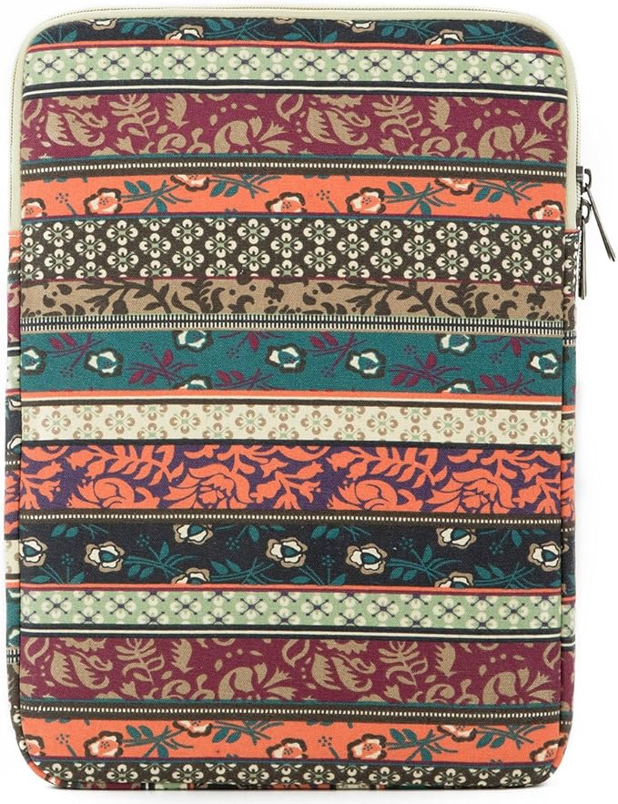 Kinmac 360° Protective Vertical Laptop Sleeve Case Cover Bag with Pocket for MacBook Pro 14 inch,14 inch-14.4 inch HP Lenovo Dell ASUS Acer Laptop (New Bohemian)