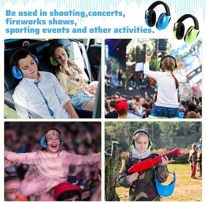 Amylove 12 Pcs Kids Ear Protection Noise Cancelling Headphones Ear Muffs Bulk 27db Adult Noise Reduction Hearing Earmuff(Universal Fit (kids & Adults),Fresh Style)