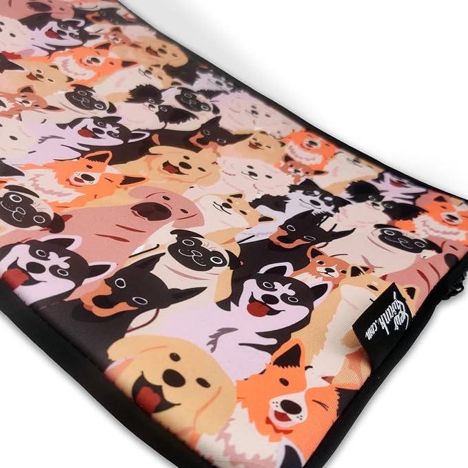 13-15 Inch Orange Dogs Print Laptop Sleeve Case/Water-Resistant Neoprene Notebook Computer Pocket Tablet Briefcase Carrying Bag/Pouch Skin Cover for HP/Dell/Lenovo/Asus/Acer/Apple