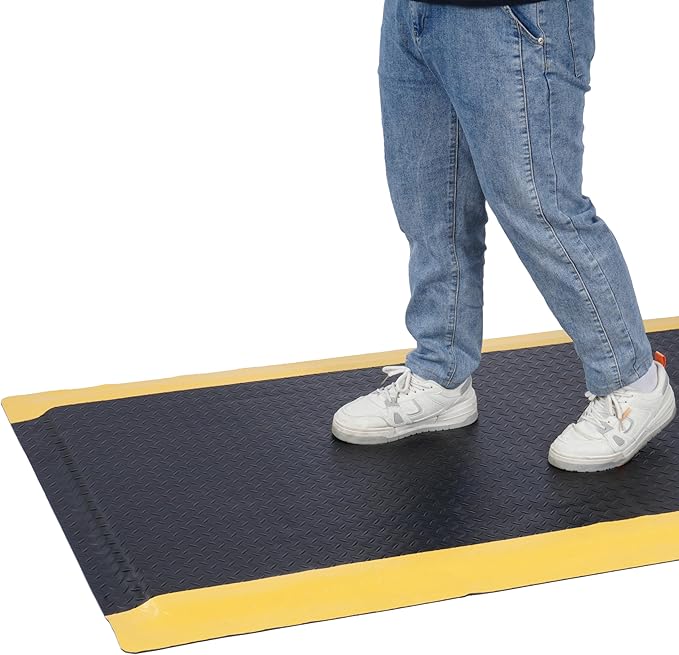 Anti Fatigue Mats Industrial 3' x 6' 15/16" Thick Ergonomic Standing Mat Heavy Duty Diamond Plate Shop Floor Mats Commercial Kitchen Mat Helps Relieve Back and Leg Soreness