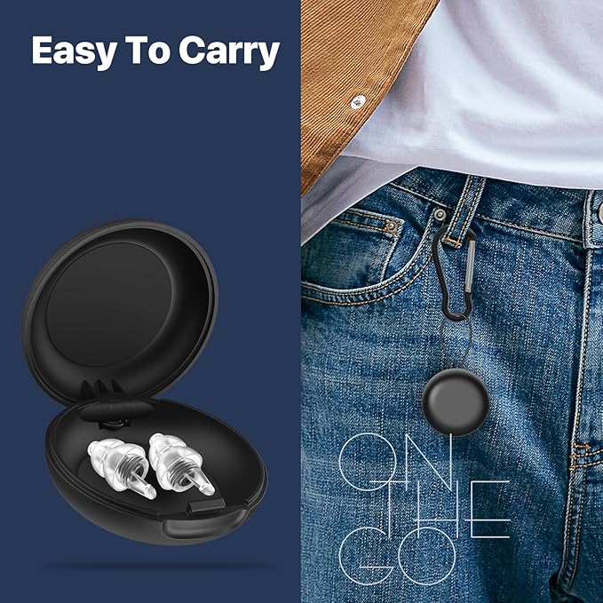 Ear Plugs for Sleeping, Ultra-Comfy Reusable Noise Reduction Earplugs for Sleep, Deep Focus, Travel, Snoring, Noise-Sensitivity, Hearing Protection for Small Ear Canals, 31dB Noise Cancelling,BK