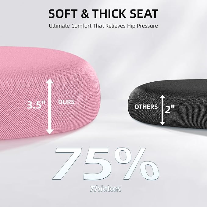 FelixKing Office Chair, Desk Chair with Adjustable Lumbar Support, Ergonomic Computer Chair with High Back and Armrest, Adjustable Height Gaming Chair Home Office Swivel Chair(Pink)