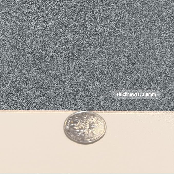 Leather Desk Mat,1.8mm Thick,15.75x63 Inch Desk Cover,Desk Protector Mat,Dresser Cover Top,Faux Leather Table Cover,Side Table Cover,Office Desk Cover(Beige+Light Gray,15.75x63)