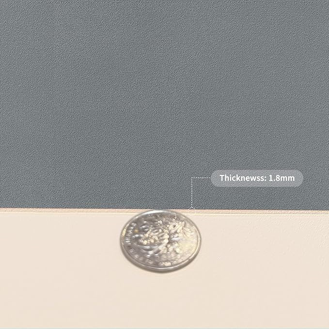 Faux Leather Table Cover,1.8mm Thick,30x60 Inch Desk Cover,Large Desk Mat,Table Protector,Table Cover Protector,Glass Table Protector,Table Top Cover,(Beige+Light Gray,30x60)