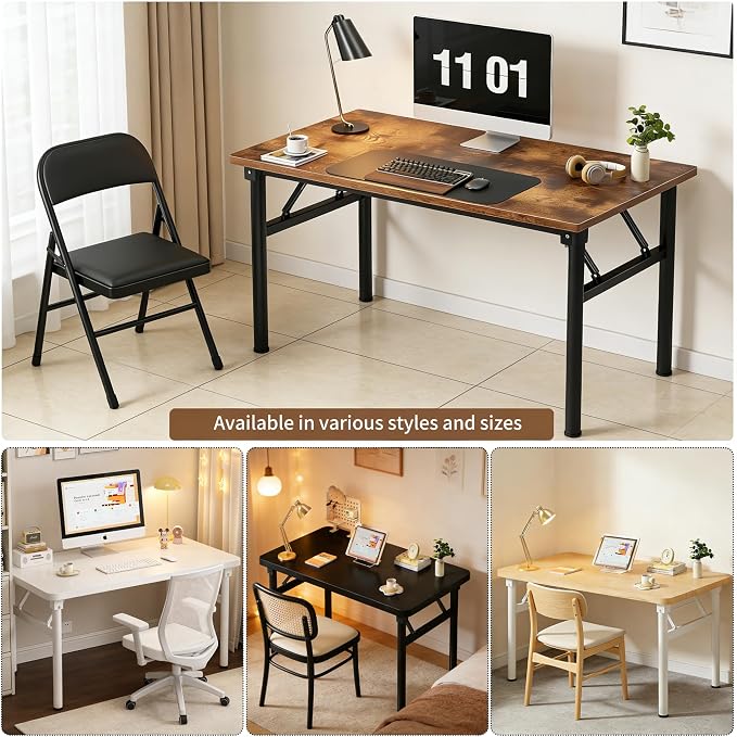 Small Folding Computer Desk - 31.5 Inch Foldable Small Spaces Compact Desk,No Assembly,Bedroom, Dorm and Apartment,Portable Study for Home Office Table