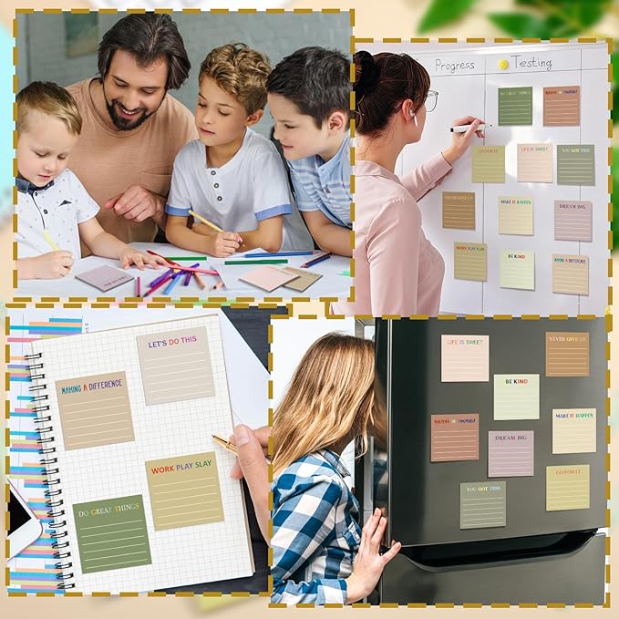 Yinder 24 Pcs Inspirational Sticky Notes Thank You Gift Motivational Sticky Note Pad Employee Appreciation Gift Bulk for Staff Coworker Teacher Nurse Office Groups 3 x 3'' (Motivational,Boho)