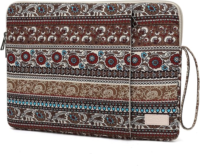Laptop Sleeve 13.3 inch14 Inch, 15.6inchWater Resistant Traveling Computer Cover with Handle, Shockproof Protective Carrying Laptop Case (Y8-Khaki Bohemia, 15 inch-15.6 inch)