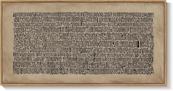 Large Framed Abstract Wall Art for Living Room, Neutral Wabi Sabi Black Brown Canvas Artwork for Walls, Horizontal Abstract Painting Print Wall Decor for Bedroom Home Office, 30x60 Inch