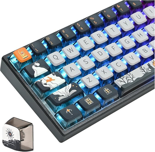Fogruaden Pudding Keycaps 60 Percent, 118 Dye-Sublimation Keycaps Set, ASA Profile Custom Keycap for Mechanical Keyboard(Dark Fairytale)
