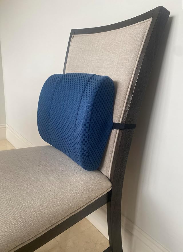 Therapist's Choice Memory Foam Contoured Lumbar Support Pillow - Office Chair Back Support, Back Cushion and Lower Back Pillow - Desk Chair Back Support