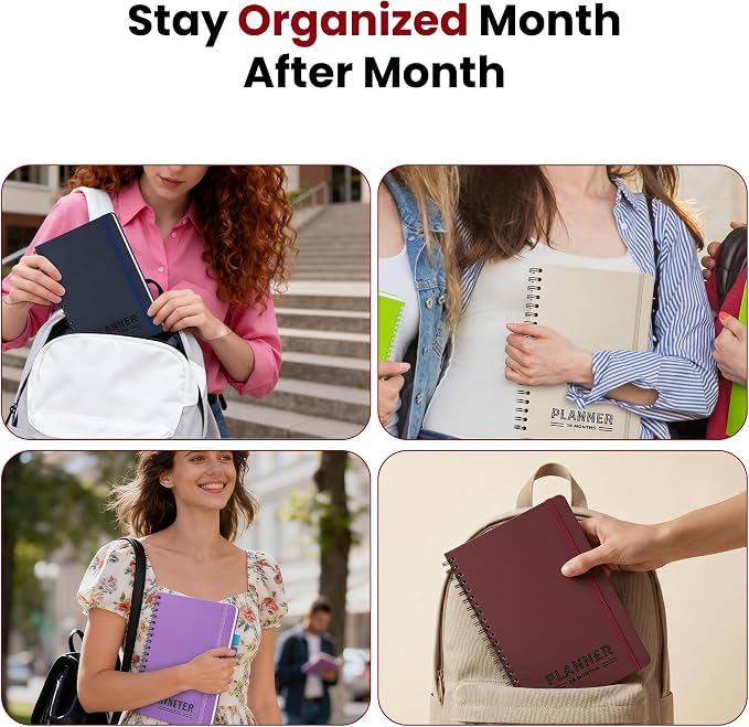 Undated Monthly Planner 2026 2027-18 Month Monthly Calendar Planner Book for School Office and Home - Hardcover Blank Planners for Goals Tasks and Dates - B5(6.9" x 9.8") Black
