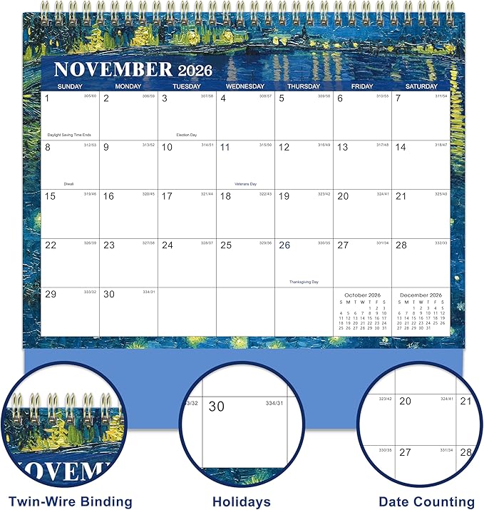 Desk Calendar 2026-2027 - JUL 2026 - DEC 2027, Standing Flip Desktop Calendar 2026-2027, 18 Months Desktop Calendar, 9.8" x 8.3", Thick Paper