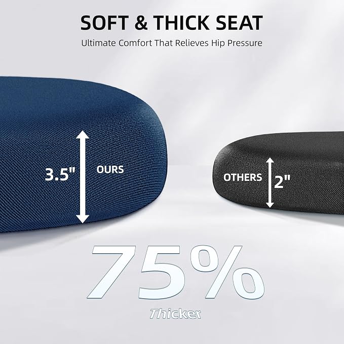 FelixKing Office Chair, Desk Chair with Adjustable Lumbar Support, Ergonomic Computer Chair with High Back and Armrest, Adjustable Height Gaming Chair Home Office Swivel Chair(Navy)