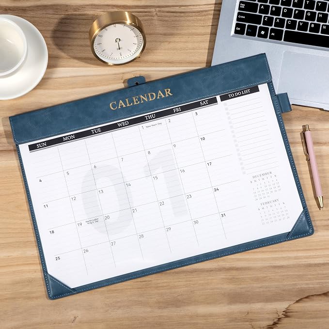 Yoment Desk Calendar Refill 2026-2027, Jan 2026-Dec 2027, Large 10"x16" Monthly Planner with to-do Lists 24 Months Calendar for Office School Home, Black