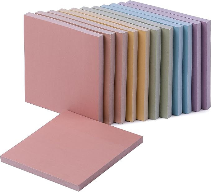 Mr. Pen- Sticky Notes, 3”x3”, 12 Pads, Pastel Colors Sticky Notes Bulk, Self-Stick Note Pads, Stocky Notes for Bible Journaling