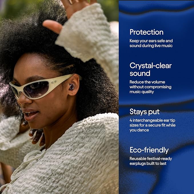 Loop Experience 2 Ear Plugs – Stylish Certified Hearing Protection for Concerts & Festivals, Live Events, Musicians, Sports, DJs and Nightlife – 17dB Noise Reduction Earplugs (High-Fidelity)