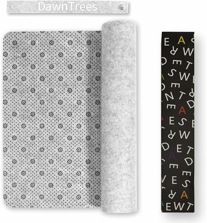 DAWNTREES Large Felt Desk Mat, 47.2"x 23.6", Desk Pad for Office and Home | Non-Slip 120x60cm Full Table Mouse Pad, Keyboard Mat for Desk, Desktop Protection (Light Gray)