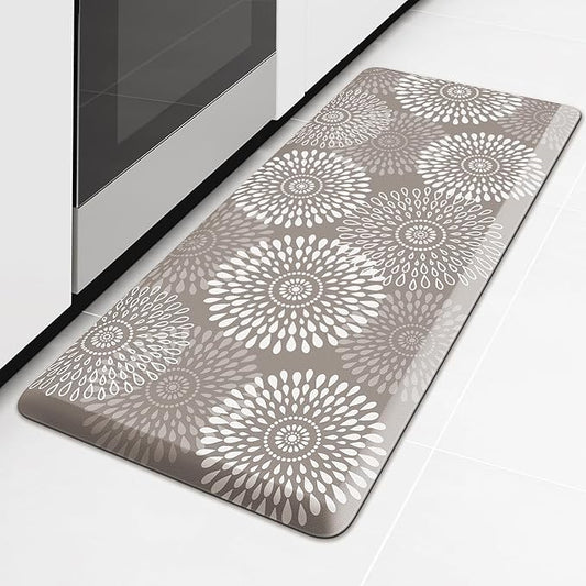 LuxStep Kitchen Mat Waterproof Kitchen Rugs for Floor Cushioned Anti-Fatigue Mat Non-Slip Standing Desk Mat Comfort Floor Mats for House Sink Office 17.3" x 39" Khaki