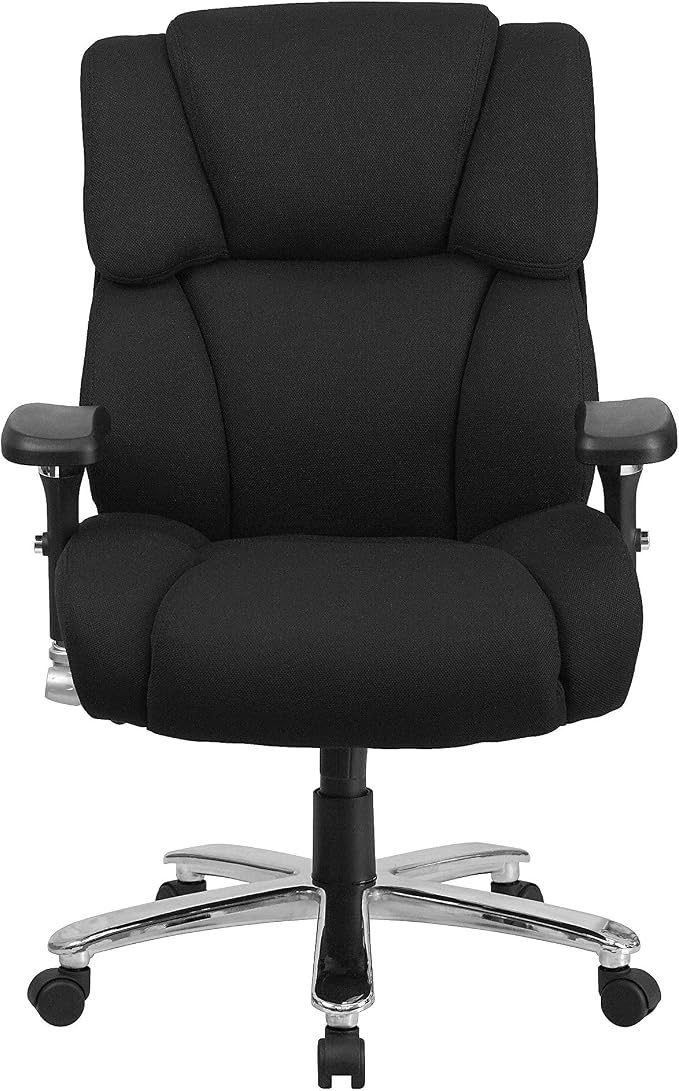 Flash Furniture HERCULES Series 24/7 Intensive Use Big & Tall 400 lb. Rated Black Fabric Executive Ergonomic Office Chair with Lumbar Knob