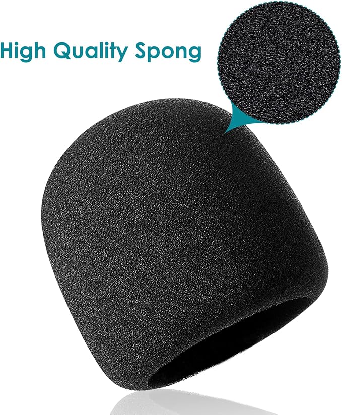 Foam Windscreen for Blue Yeti, Yeti Pro, MXL, Audio Technica and Other Large Microphones, Pop Filter Cover made from Quality Sponge Material by YOUSHARES (Black)