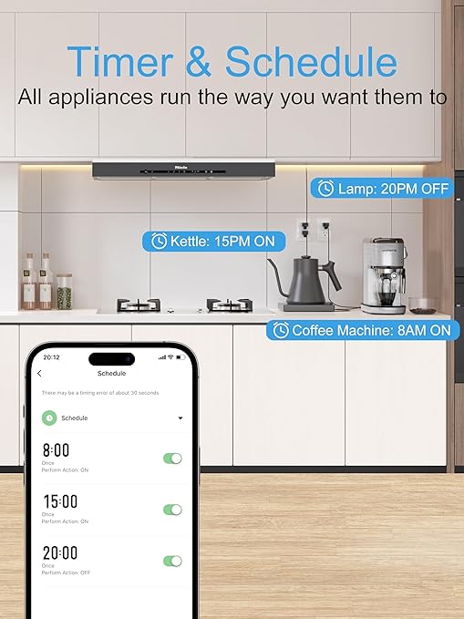 EIGHTREE Mini Smart Plug 𝟓𝐆𝐇𝐳 𝐖𝐢-𝐅𝐢 𝐂𝐨𝐦𝐩𝐚𝐭𝐢𝐛𝐥𝐞 𝟏𝟓𝐀, Smart Plugs That Work with Alexa & Google Home & SmartThings, Energy Monitor, Remote Control, Timer & Schedule, Wi-Fi Plugs