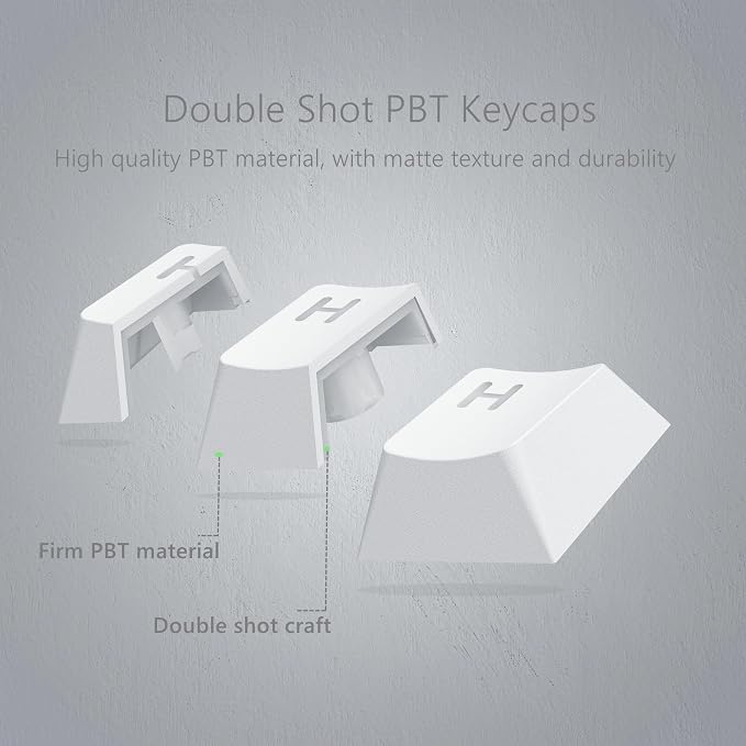 Womier Shine Through Keycaps, PBT Keycaps 60 65 75 100 Percent Cherry Profile Custom Key caps Set for Cherry Gateron MX Switches Mechanical Keyboard-Grey Creamy
