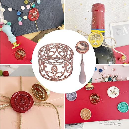 Sealing Wax Kit, Wax Seal Warmer with 24 Colors 600pcs Beads, Spoon and Metallic Pen, for Spring Gift and Decoration