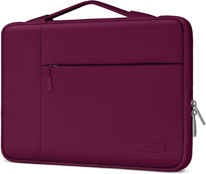 MOSISO Laptop Case 13.3 inch, 13-13.3 inch Laptop Sleeve with Handle Compatible with MacBook Air/Pro 13/Pro 14 M5 M4 M3 M2 M1,HP Dell ASUS Lenovo, Polyester Multifunctional Computer Bag, Burgundy