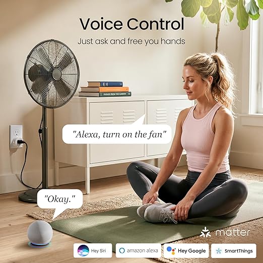GHome Smart Plug Matter 15A, WiFi Smart Plugs Compatible with Alexa, Apple Home, Siri, Google, SmartThings, Smart Outlet Timer with APP Remote Control, 2.4GHz Wi-Fi Only, ETL FCC Listed