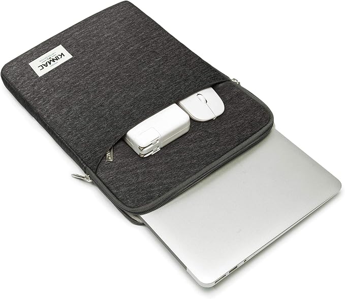 Kinmac 360° Protective Vertical Laptop Sleeve Case Cover Bag with Pocket for MacBook Pro 16 inch,16 inch HP,Lenovo,Dell,ASUS,Acer Ultrabook and Business Laptop Computer (Black)
