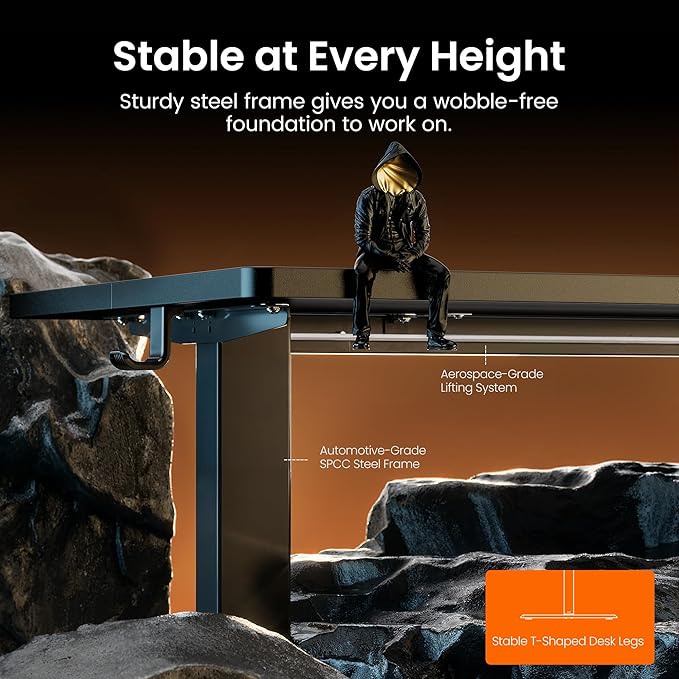 ErGear Height Adjustable Electric Standing Desk, 71 x 30 Inches Sit Stand up Desk, Memory Computer Home Office Desk, Black