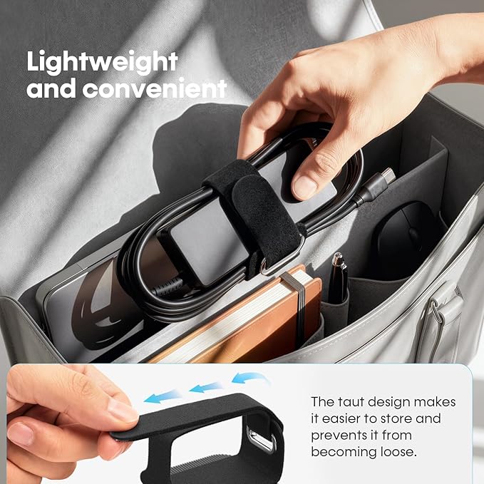 Cable Management Under Desk, Large Bundle Cord+Power Strip Organizer-8 Pair | All Power Strip Compatible, Enhanced Grip Cord Organizer, Reusable Wire Clips Hider, Home Office Essentials
