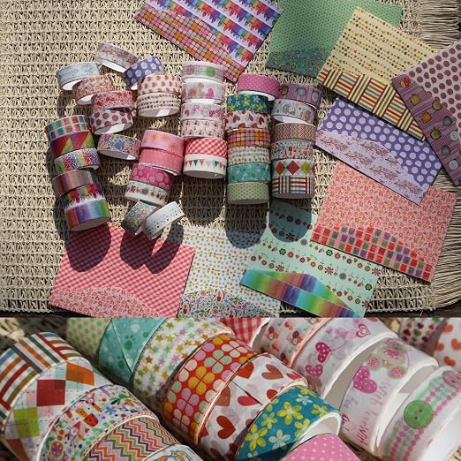 WEGAZ Washi Tape Set - 40 Rolls of 1.5cm Wide Decorative and Craft Tape for Scrapbooking and Bullet Journal Supplies