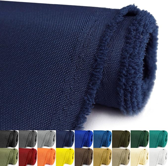 Waterproof Canvas Fabric by The Yard 58inch 600D Upholstery Material Polyester Fabric Outdoor Water Resistant Fabric for Sewing Chair Patio Cushion Purse Bag Interior, 15 Yard Navy Blue