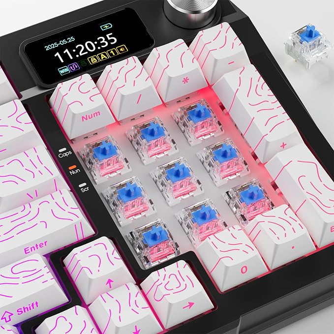 ZhouWang 20 PCS Blue Switch 3 Pin 50gf Pre-Lubricated,Dustproof Clicky Switch,Suitable for clickers for 3D Prints、MX Mechanical Keyboard