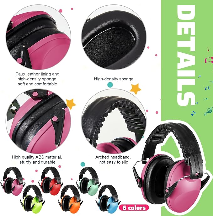 Amylove 12 Pcs Kids Ear Protection Noise Cancelling Headphones Ear Muffs Bulk 27db Adult Noise Reduction Hearing Earmuff(Universal Fit (kids & Adults),Cute Style)