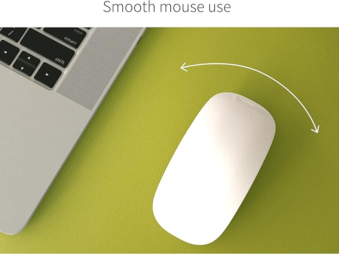 RENMTURE Dual-Sided Mouse Pad, Natural Cork & PU Leather Large Desk Pad for Office and Home Work, Desk Protector Non-Slip, Waterproof, Easy Clean (Olive Green, 23.6" x 13.7")
