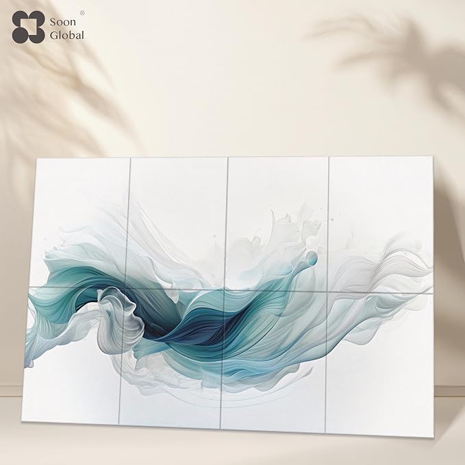 Soon Global 8-Pack Acoustical Wall Panels,48 X 32 Inches Sound Absorbing Panels, Decorative Acoustical Wall Panels, Acoustic Treatment for Recording Studio, Ethereal Illumination
