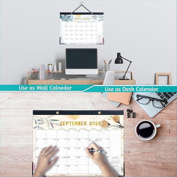 Desk Calendar 2026-2027 – Run Now to Dec 2027, 21 Monthly Desk Calendar, 2026-2027 Large Desk Calendar, 17'' x 12'', Best Desk/Wall Calendar with Ruled Blocks, Notes, Desk Pad, 2 Corner Protectors