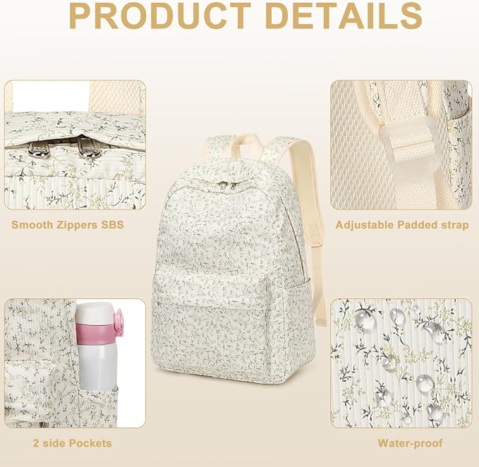 LEDAOU Backpack for Girls School Bag Kids Bookbag Teen Backpack Set Daypack with Lunch Bag and Pencil Case | Kids