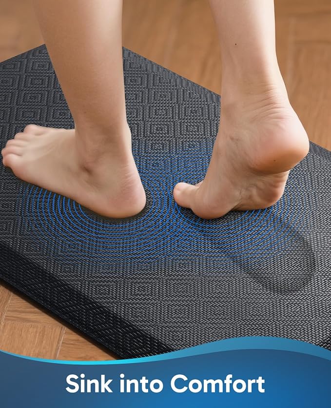 Ophanie Kitchen Mats for Floor, 1/2 inch Thick, 20x32 Anti Fatigue Cushioned Mat,Kitchen Rugs,Waterproof,Comfort Ergonomic Standing Mat for Office,Home,Sink with 99+ Pairs of Anti-Slip Bottom Ridges